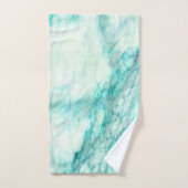 Trendy Aquamarin Marble Pattern Badhandtuch Set (Handtuch)