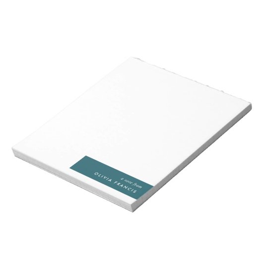 Trendy Aquamarin Modern Minimalistisch stilvoll Notizblock (Rotiert)