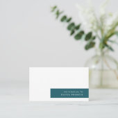 Trendy Aquamarin Modern Minimalistisch stilvoll Visitenkarte (Stehend Vorderseite)