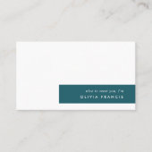 Trendy Aquamarin Modern Minimalistisch stilvoll Visitenkarte (Vorderseite)