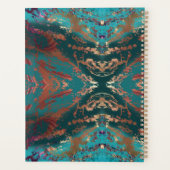 Trendy Aquamarin Monogram Planer (Rückseite)