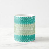 Trendy Aquamarin Neo Mint Green Strick Muster und  Kaffeetasse (Mittel)