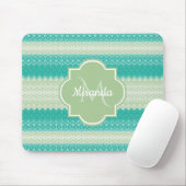 Trendy Aquamarin Neo Mint Green Strick Muster und Mousepad (Mit Mouse)