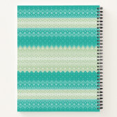 Trendy Aquamarin Neo Mint Green Strick Muster und  Notizblock (Rückseite)
