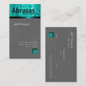 Trendy aquamarine graue Geschäfts-Karte "Abraxas " Terminkarte (Vorne/Hinten)
