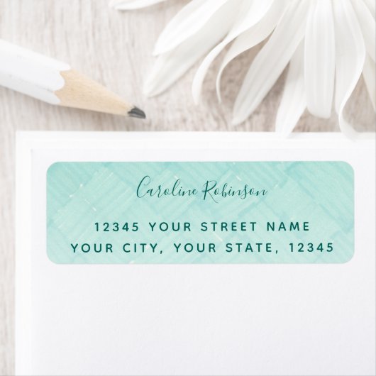 Trendy Aquamarine Pattern Rücksendeadresse (Insitu)