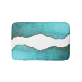 Trendy Aquamarine und Abstrakte Black Art Alcohol Badematte (Vorderseite)