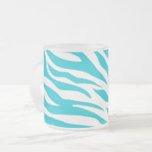 Trendy Aquamarine Zebra Streifen Wild Animal Print Mattglastasse (Vorderseite Links)