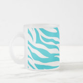 Trendy Aquamarine Zebra Streifen Wild Animal Print Mattglastasse (Links)