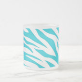Trendy Aquamarine Zebra Streifen Wild Animal Print Mattglastasse (Mittel)