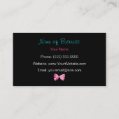 Trendy aquamariner und schwarzer Zebra-Druck-Girly Visitenkarte (Rückseite)