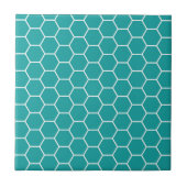 Trendy aquamarines geometrisches fliese (Vorderseite)