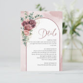 Trendy arch burgundy und Blumendetails - Karte (Stehend Vorderseite)