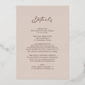 Trendy Arch Earthy Textures Real Rose Gold Wedding Folieneinladung (Rückseite)