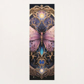 Trendy Art Déco Lila Pink Gold Schmetterling Yogamatte (Rückseite)