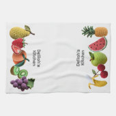 Trendy Artistic Rainbow Crochet FruchtCollage Geschirrtuch (Horizontal)