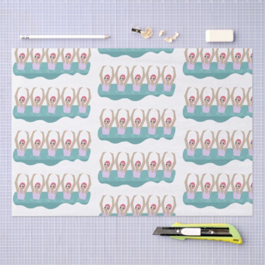 Trendy Artistic Swimmer | Künstlerisches Schwimmge Seidenpapier (Handwerk)