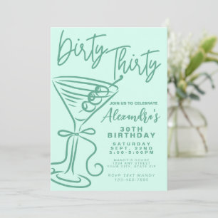 Trendy Ästhetik Dirty 30. Geburtstag Einladung