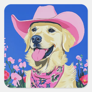 Trendy Ästhetische Niedlich Preppy Dog Quadratischer Aufkleber