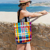 Trendy Atemberaubend Multi-Color Kariert Summer We Tasche