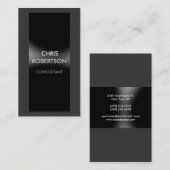 Trendy Attractive Black Gray Business Card Visitenkarte (Vorne/Hinten)