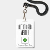 Trendy "Authorized Visitor"-Abzeichen Ausweis (Vorderseite mit Lanyard)