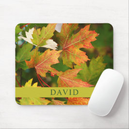 Trendy Autumn Leaves Mouse Mat Mousepad