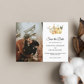 Trendy Autumn Wassercolor Pumpkin & Blume Ankündigungspostkarte