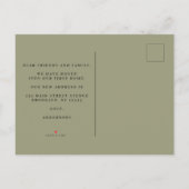 Trendy Autumn Wassercolor Pumpkin & Blume Ankündigungspostkarte (Rückseite)