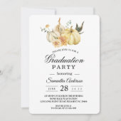 Trendy Autumn Wassercolor Pumpkin & Blume Einladung (Vorderseite)