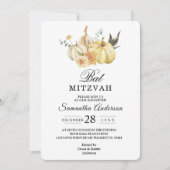 Trendy Autumn Wassercolor Pumpkin & Blume Einladung (Vorderseite)