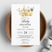 Trendy Autumn Wassercolor Pumpkin & Blume Einladung