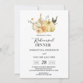 Trendy Autumn Wassercolor Pumpkin & Blume Einladung (Vorderseite)