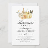 Trendy Autumn Wassercolor Pumpkin & Blume Einladung (Vorderseite)