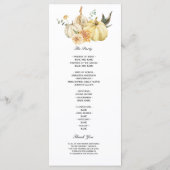 Trendy Autumn Wassercolor Pumpkin & Blume Menükarte (Rückseite)