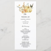 Trendy Autumn Wassercolor Pumpkin & Blume Menükarte (Vorderseite)