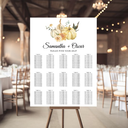 Trendy Autumn Wassercolor Pumpkin & Blume Poster