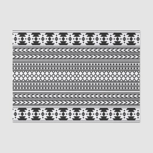 Trendy Aztec Tribal Print Geometric Pattern (Schwa Seidenpapier (Vorderseite)