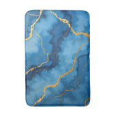 Trendy Azure Blue Gold Marble Collection Badematte (Vorderseite Vertikal)