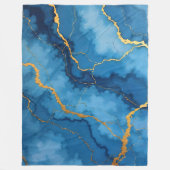 Trendy Azure Blue Gold Marble Collection Fleecedecke (Vorderseite)