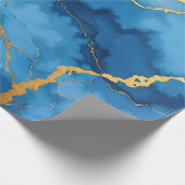 Trendy Azure Blue Gold Marble Collection Geschenkpapier (Ecke)