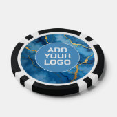 Trendy Azure Blue Gold Marble Collection Pokerchips (Einzeln)