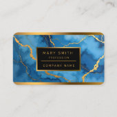 Trendy Azure Blue Gold Marble Collection Visitenkarte (Vorderseite)