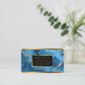 Trendy Azure Blue Gold Marble Collection Visitenkarte (Stehend Vorderseite)