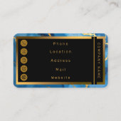 Trendy Azure Blue Gold Marble Collection Visitenkarte (Rückseite)