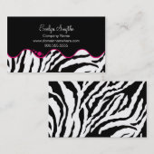 TRENDY B&W ZEBRA DRUCKER MIT WARTEPINK CURVE ACCEN VISITENKARTE (Vorne/Hinten)