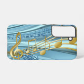 Trendy Baby Blue Musical Notes Samsung Galaxy Hülle (Rückseite (Horizontal))