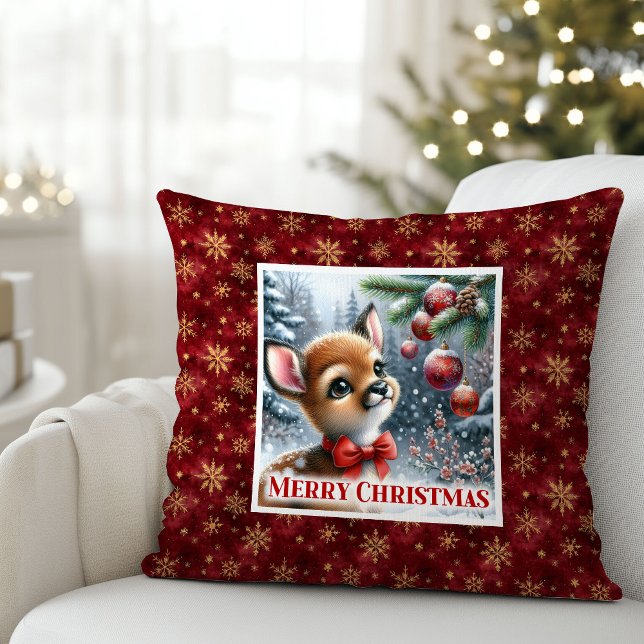 Trendy Baby Fawn Cozy Winter Kids Room Decor Xmas Kissen (Trendy Baby Fawn Cozy Winter Kids Room Decor Christmas Pillow

)