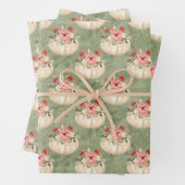 Trendy Baby Girls Pumpkin Green and Gold Glitter Geschenkpapier Set (Beispiel)