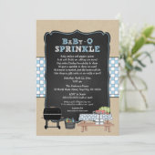 Trendy Baby Q Sprinkle für Baby-Dusche Einladung (Stehend Vorderseite)
